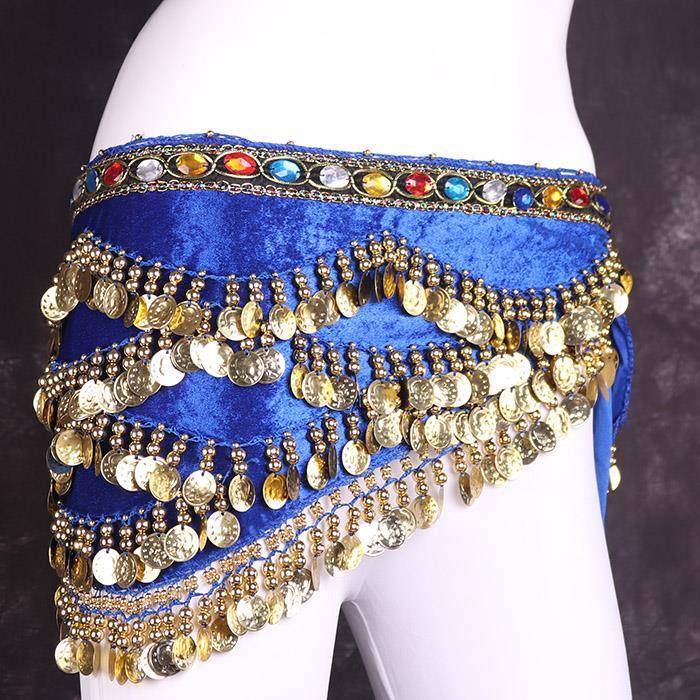 Belly dance waist chain female beginner new metal sequins hip -hip towel Indian dance loud adult waist chain versatile thick weight
