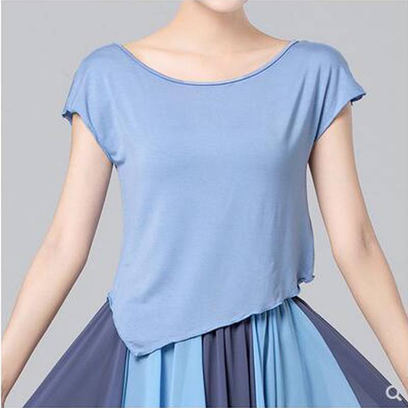 Belly dance top 2024 new practice service Modal short -sleeved oriental dance is sexy covered with loose summer