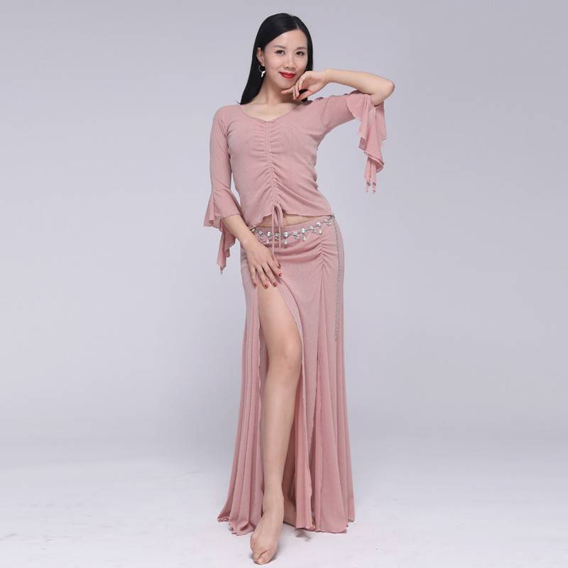 2019 new belly dance set large size belly dance exercise performance table Q performance oriental dance skirt show