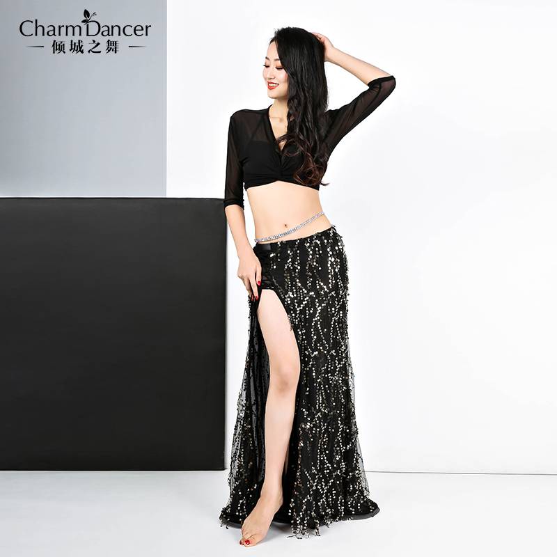 The new dance of the city dance new belly dance practice clothing sequins, the tassel simple performance dance clothing set zm234