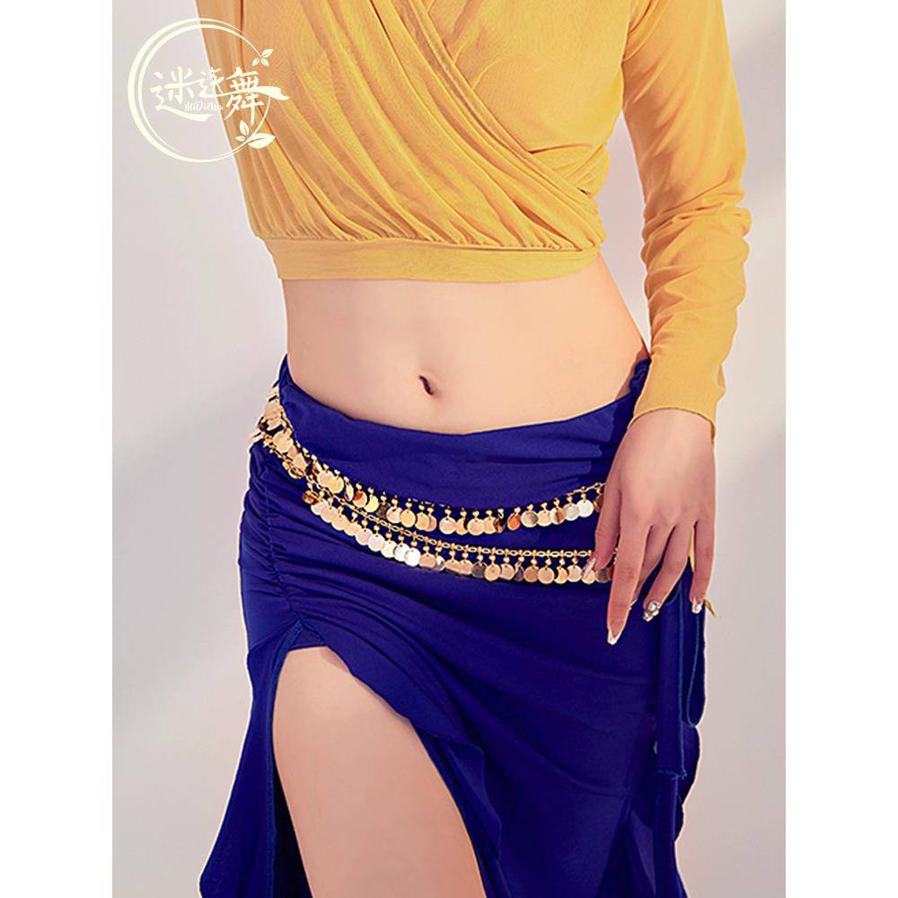 Belly dance waist chain rose dance new belly dance waist chain metal sequin belt dance performance accessories chain ring