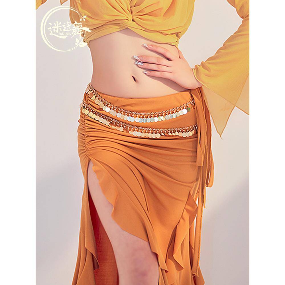 Belly dance waist chain rose dance new belly dance waist chain metal sequin belt dance performance accessories chain ring