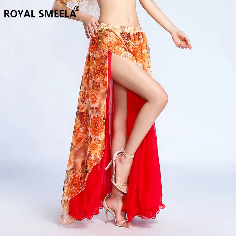 Royal Simira 2024 new belly dance skirt exercise performance clothing flower material split skirt