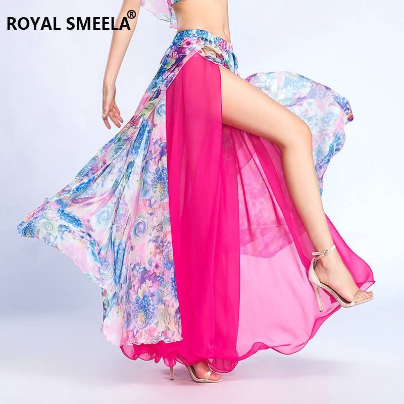 Royal Simira 2024 new belly dance skirt exercise performance clothing flower material split skirt