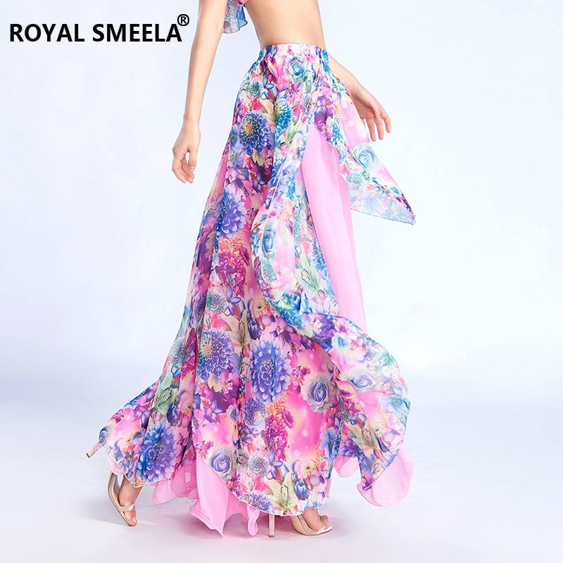 Royal Simira 2024 new belly dance skirt exercise performance clothing flower material split skirt