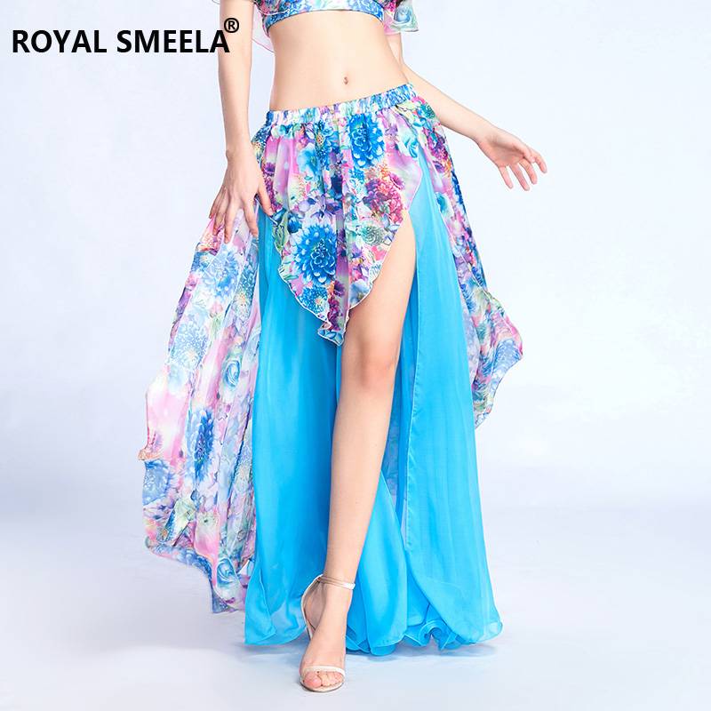 Royal Simira 2024 new belly dance skirt exercise performance clothing flower material split skirt