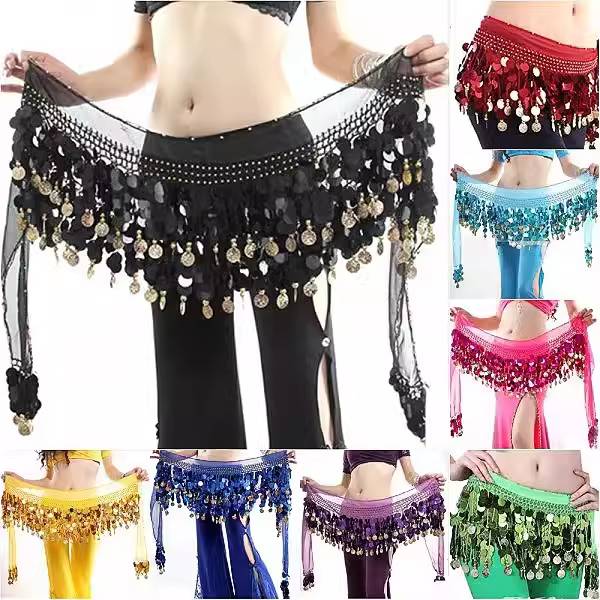Belly dance waist chain new arms sequins, streamline waist scarf Indian dance hip scarf dance belt oriental dance waist seal