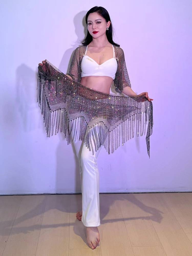 Xiaoman waist belly dance new waist chain junior scholar waist scarf hip scarf pure handmade shiny full drill high quality performance service