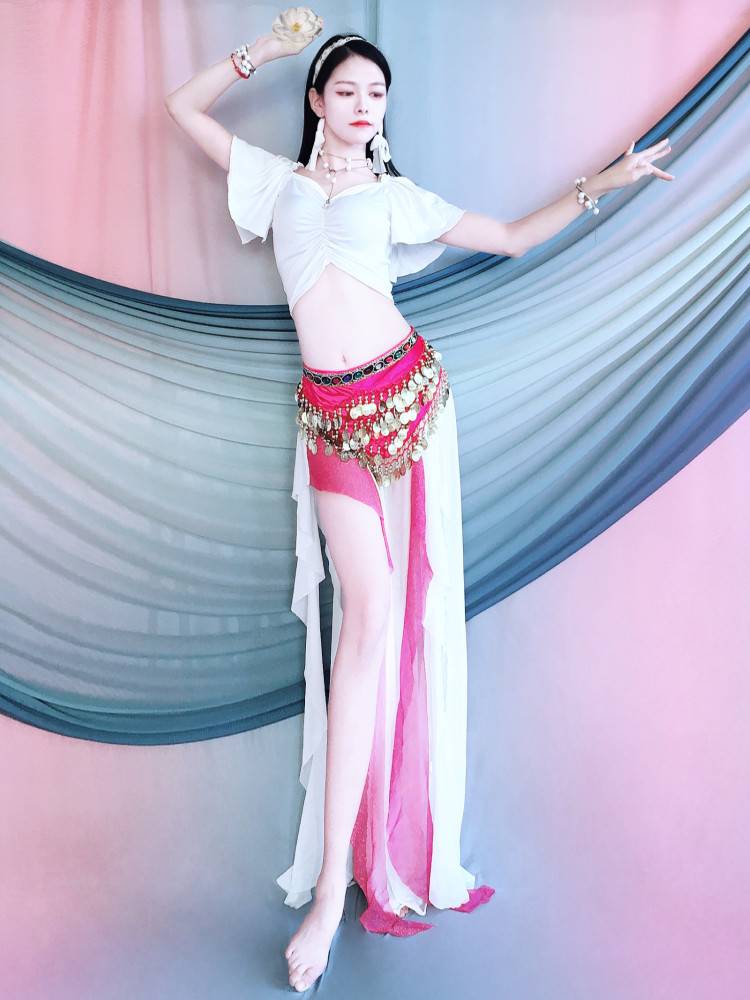 Belly dance suit performance service court dance long skirt set is sloppy and thin temperament, dance performance service children