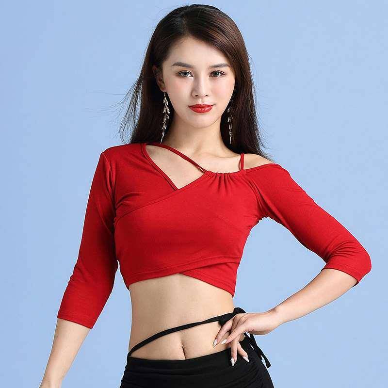 Belly dance clothing tops are sexy and thin Modal practice clothes Oriental dance dance service beginner adult girl