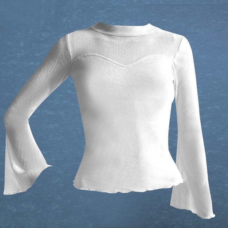 Sister Zicai Broken Clear Clear Clear Belly Dance Dance Female Girl Top Long Sleeve Conservative Belly Beginners Large Size