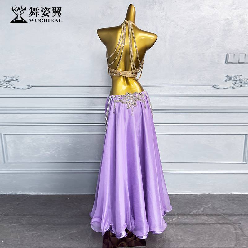 Dance posture belly dance 2024 new performance clothes Oriental dance performance practice clothing female long skirt set QC3295