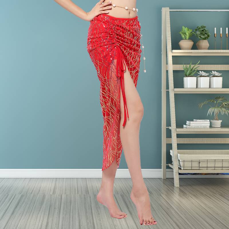 2021 new E belly dance skirt half -body sequ consistency training suit