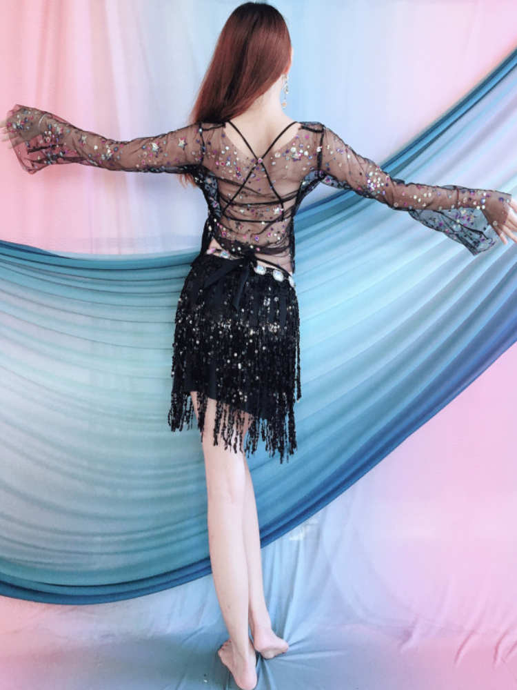 Baiya Qianhui Belly Dance Stage Performance Services 2024 New Summer New Summer Top Lau Type Sauce Skirt Dance Dance