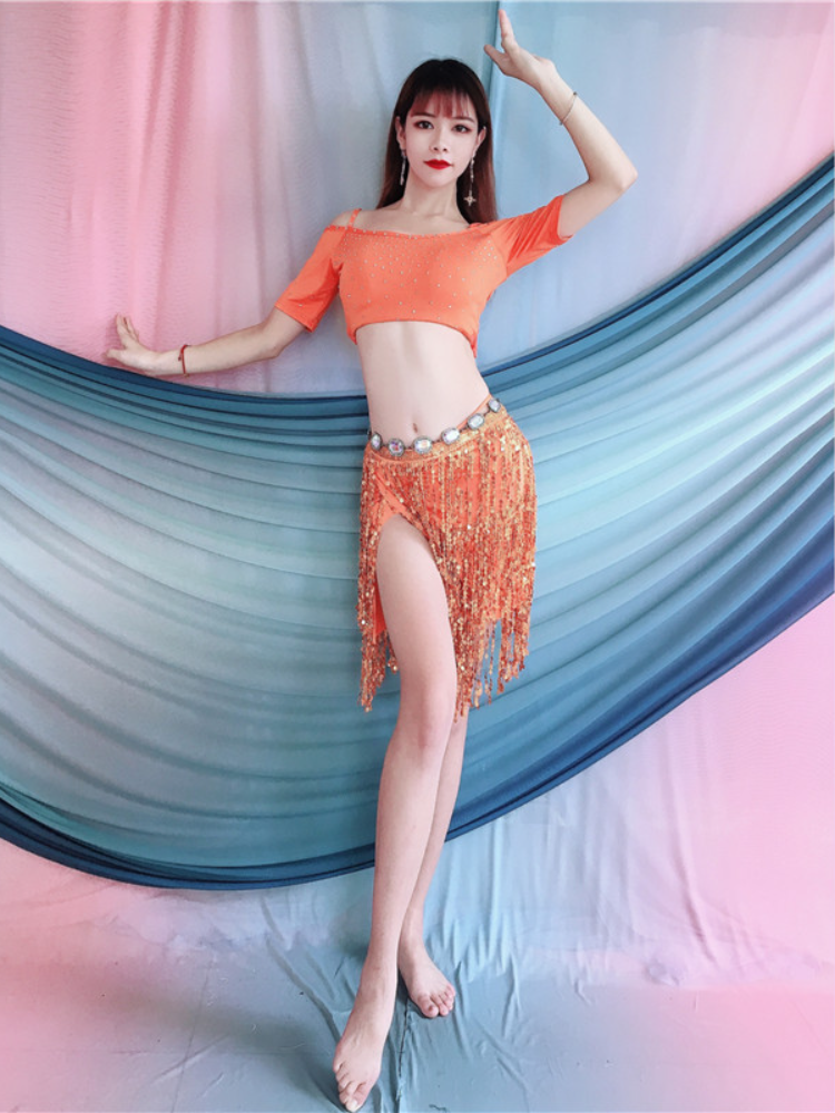 Baiya Qianhui Belly Dance Clothing 2024 New Set Short Practice Services Beginners Oriental Dance Dance Summer