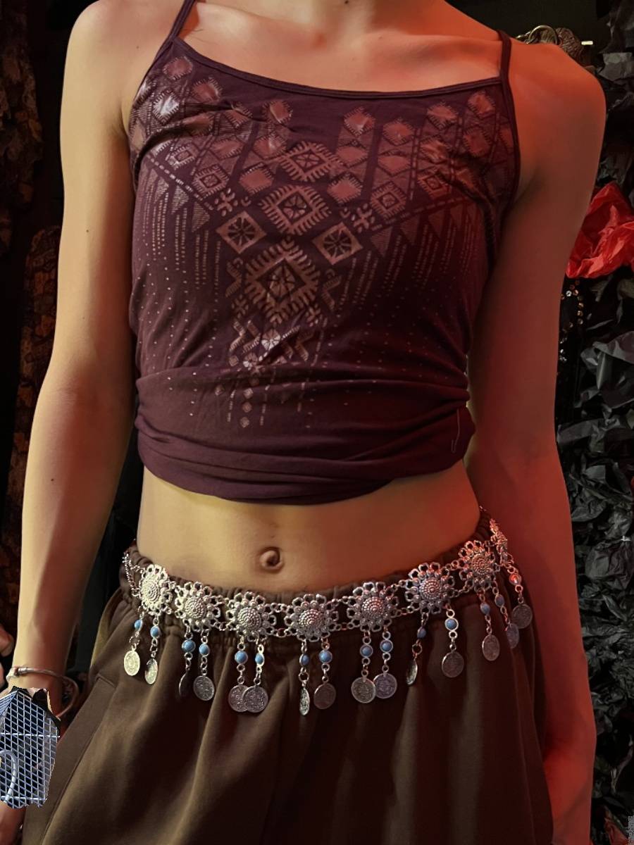SUANS Dance Alien Belly Dance Sunflower waist chain new Indian dance waist hip -hip scarf heavy worker clothing belt