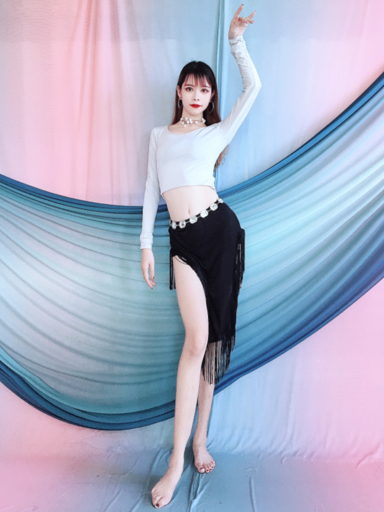 Belly dance exercise, Modal Top Sueling Skirt Practice Set Oriental Dance Scholars Xia Children's Performance Services
