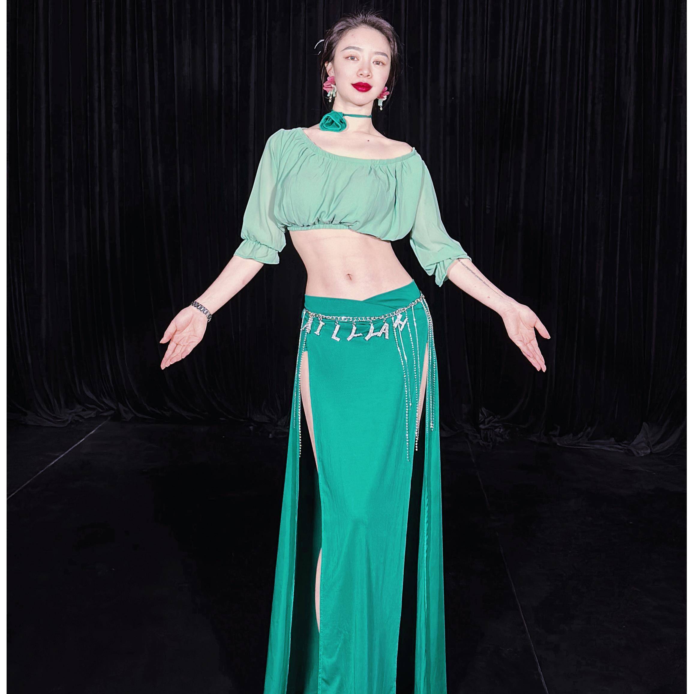 Zuohan Menglu Belly Dance Practice Service Spring and Summer New Set Dance Series Senior Green Beginning Scholar