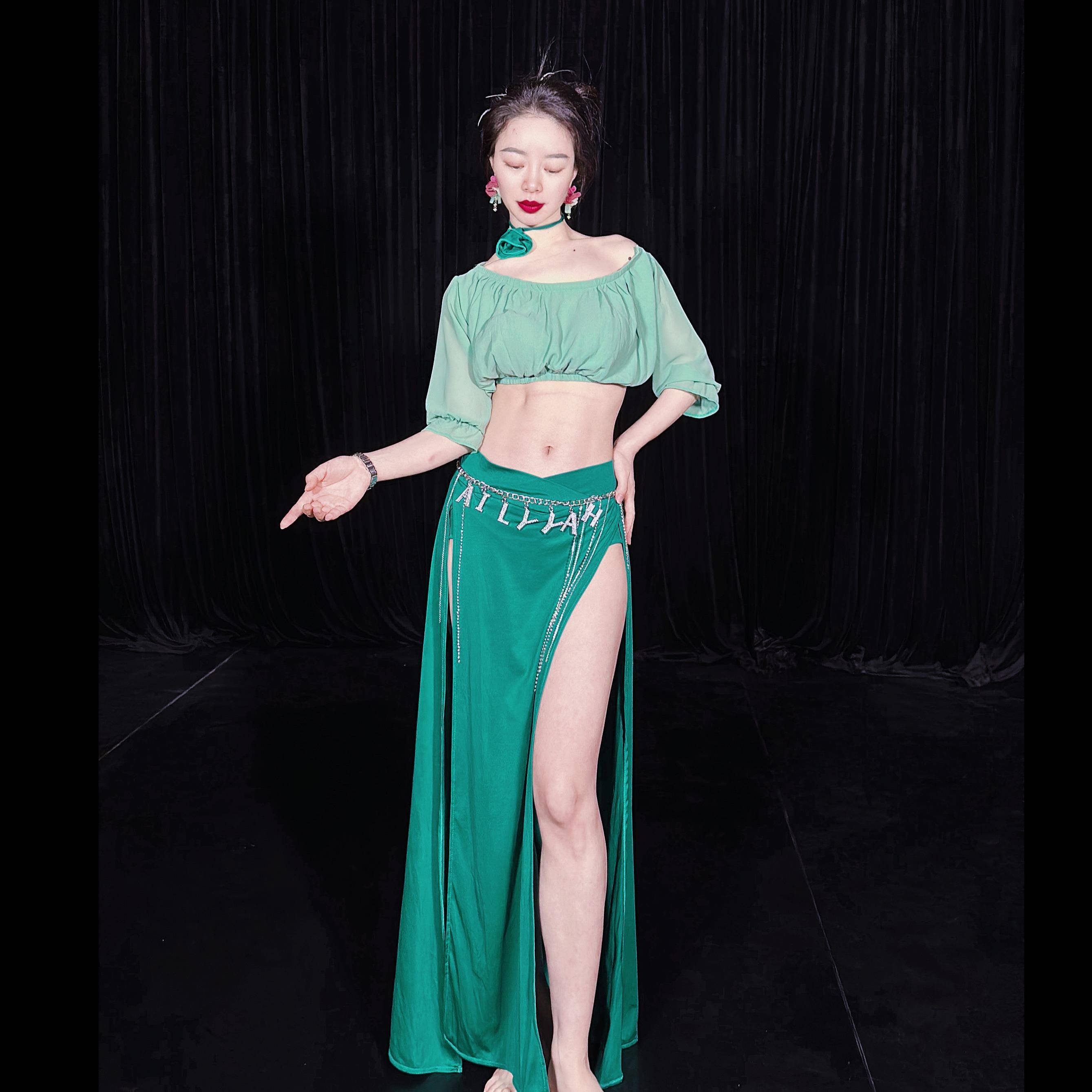 Zuohan Menglu Belly Dance Practice Service Spring and Summer New Set Dance Series Senior Green Beginning Scholar