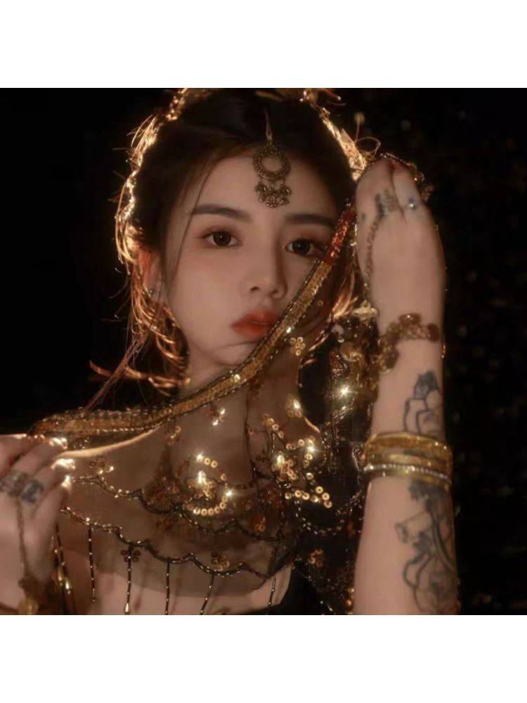 Belly dance veil exotic princess cos veil Western style dance covered face ancient style Hanfu fairy faces yarn