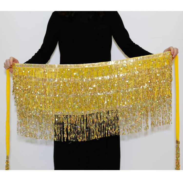 Belly dance waist chain female hip towel 2020 new Oriental dance streams sequin belt be beginner waist skirt sexy