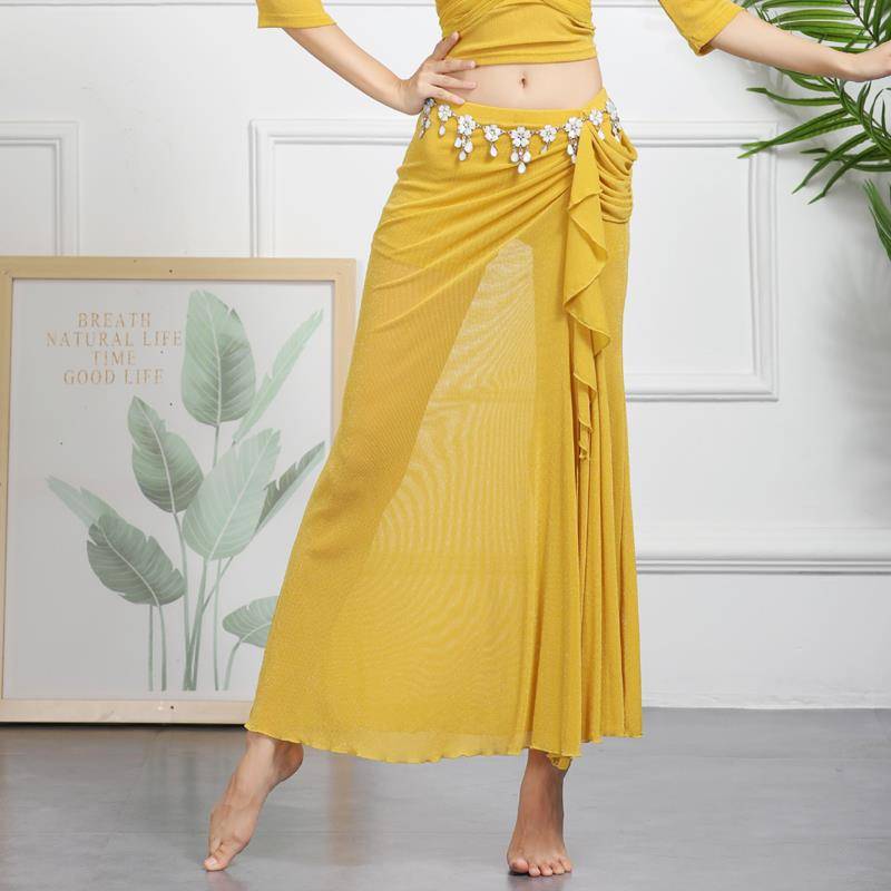 Belly dance skirt new undergo practice clothing half -body long skirt oriental dance sexy female beginner skirt