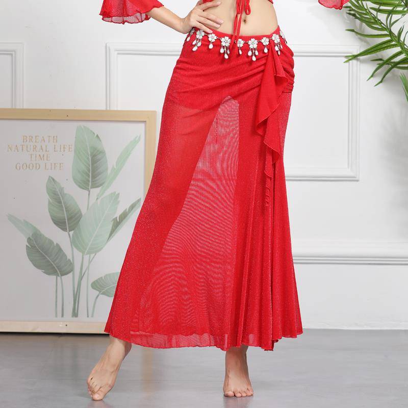 Belly dance skirt new undergo practice clothing half -body long skirt oriental dance sexy female beginner skirt