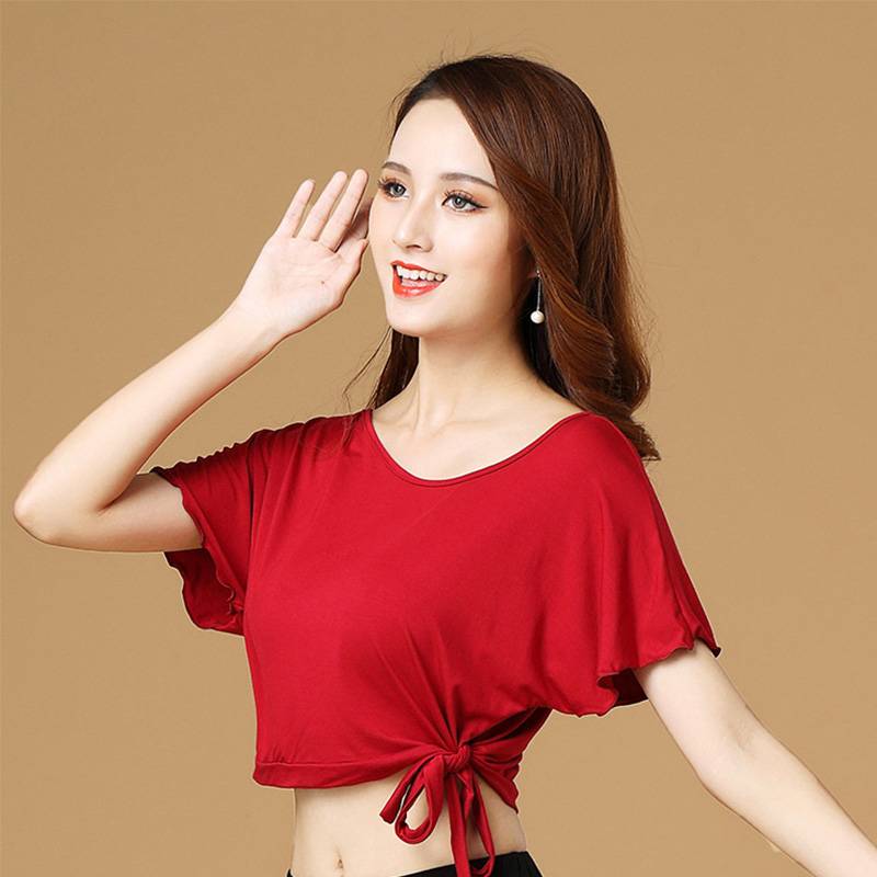 Belly Dance Practice Clothing Top 2023 New Loose and Various Short -sleeved Sexy Beginner Oriental Dance Clothing