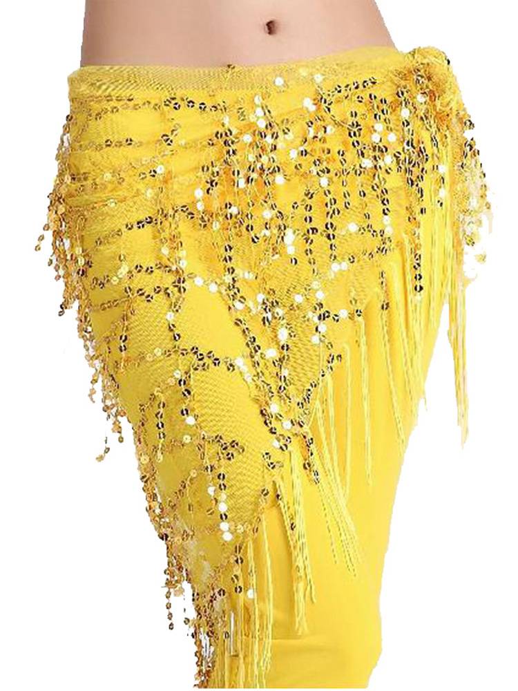 Belly dance waist chain Indian dance clothing belt practice service waist sequin sequins and waistscarches Oriental dance hip scarf triangle scarf