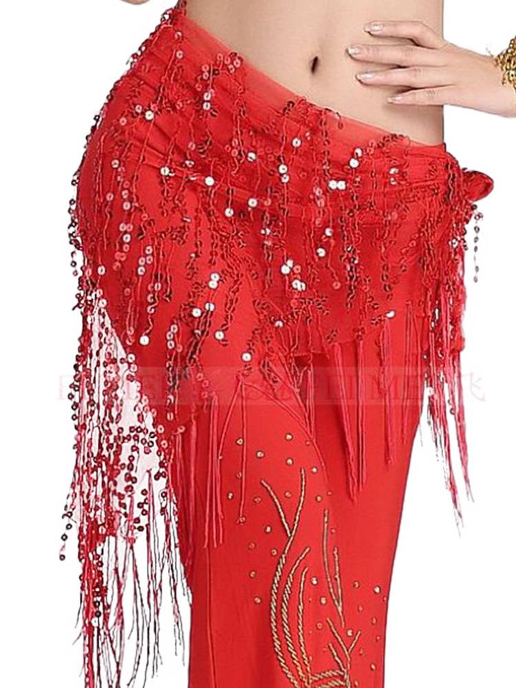 Belly dance waist chain Indian dance clothing belt practice service waist sequin sequins and waistscarches Oriental dance hip scarf triangle scarf