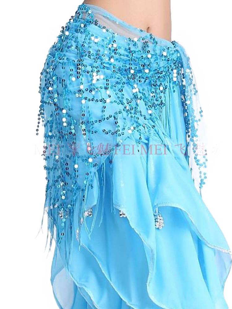 Belly dance waist chain Indian dance clothing belt practice service waist sequin sequins and waistscarches Oriental dance hip scarf triangle scarf