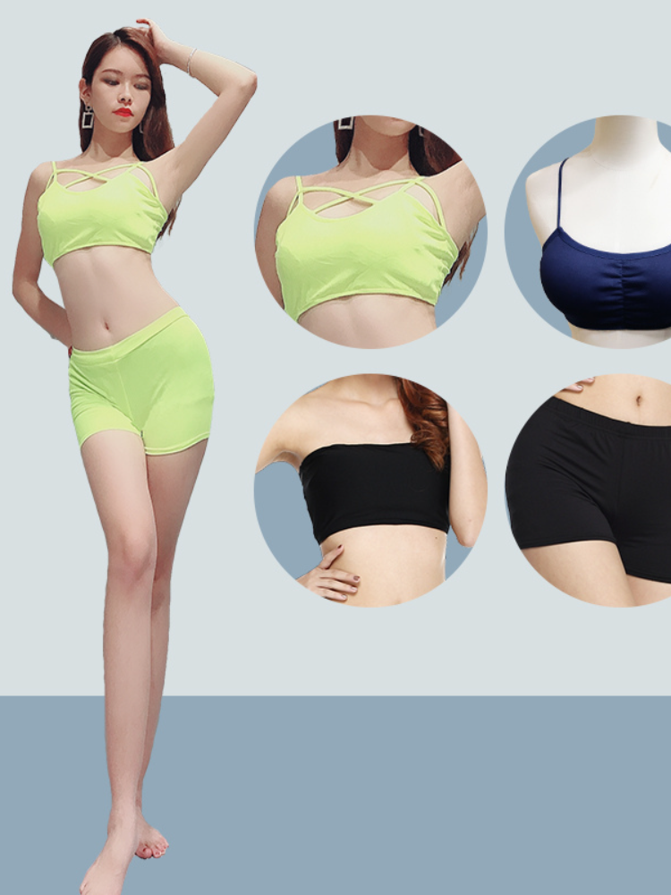 Yanxinhui Meimei New Belly Dance Practice Delivery Bottom Pants Trip Cross -Betal Wrap the chest adult anti -glow