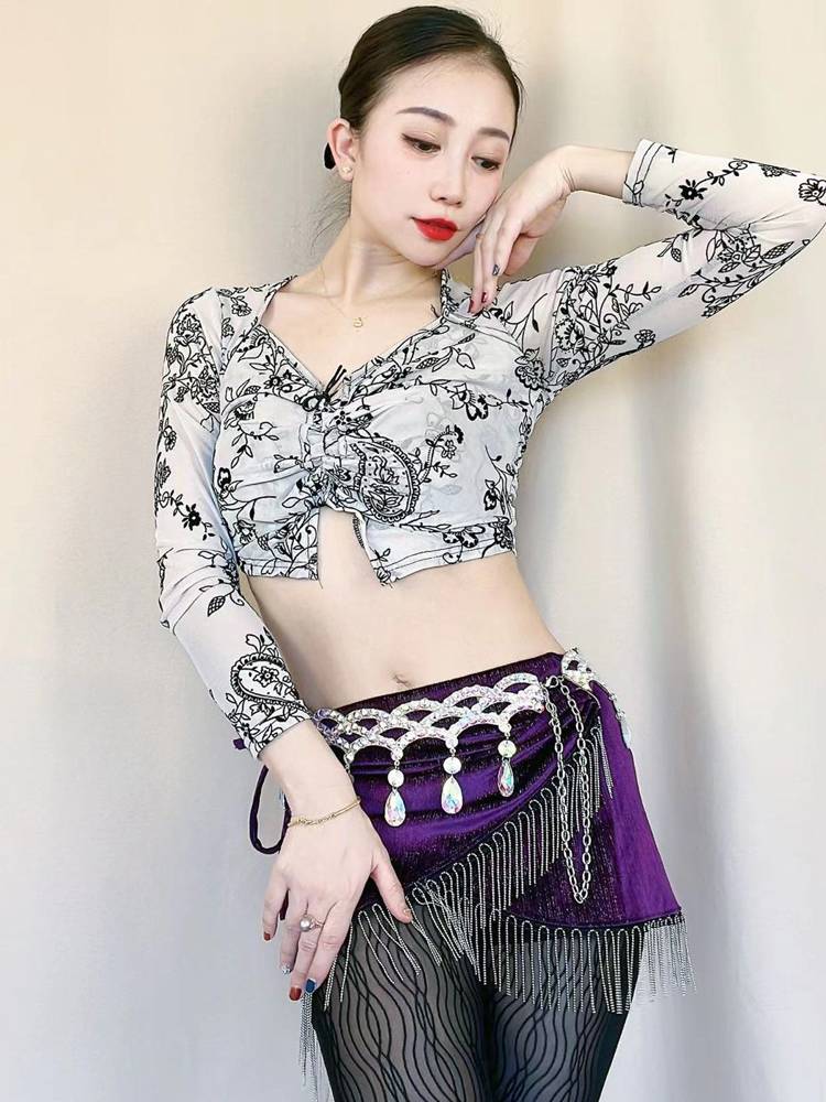 Belly Dance Practice Clothing Limp Chain 2022 Spring and Summer New Sexy Flowing Suist Tacor Turban Dance Belt Performance Services