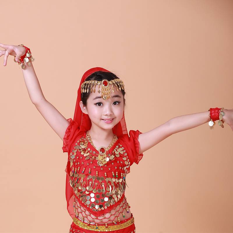 Children's Indian dance hand ring adult belly dance bracelet dance wristband children's Xinjiang dance hanging coin bracelet girl