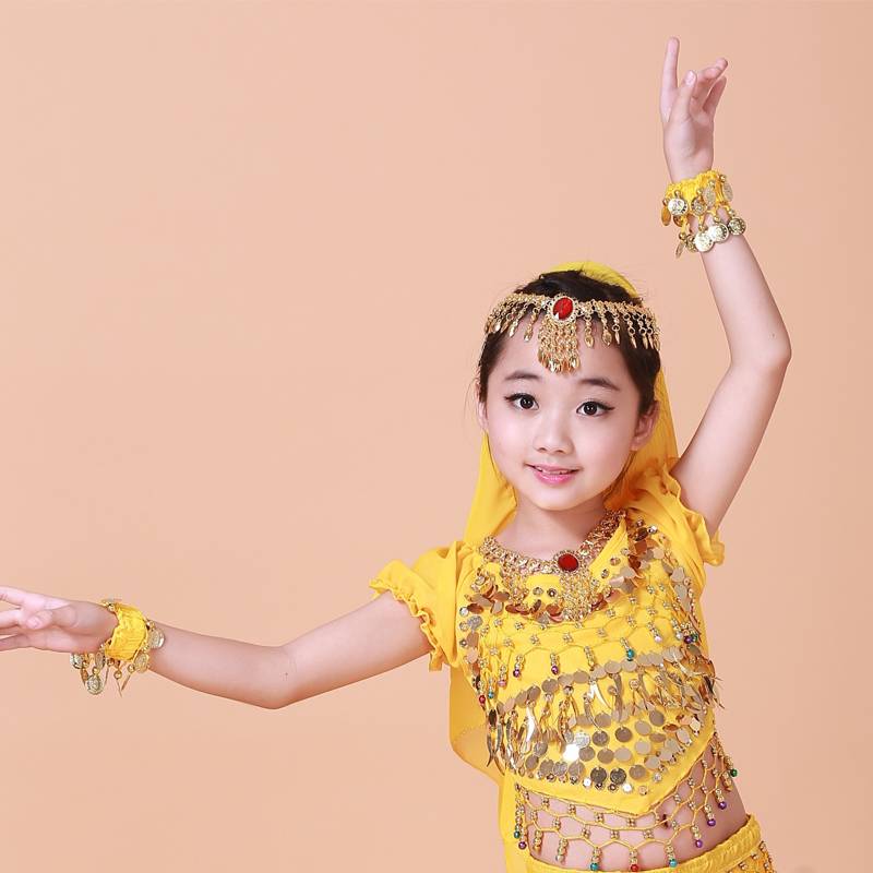 Children's Indian dance hand ring adult belly dance bracelet dance wristband children's Xinjiang dance hanging coin bracelet girl