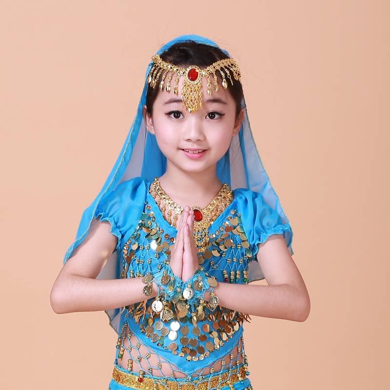 Children's Indian dance hand ring adult belly dance bracelet dance wristband children's Xinjiang dance hanging coin bracelet girl