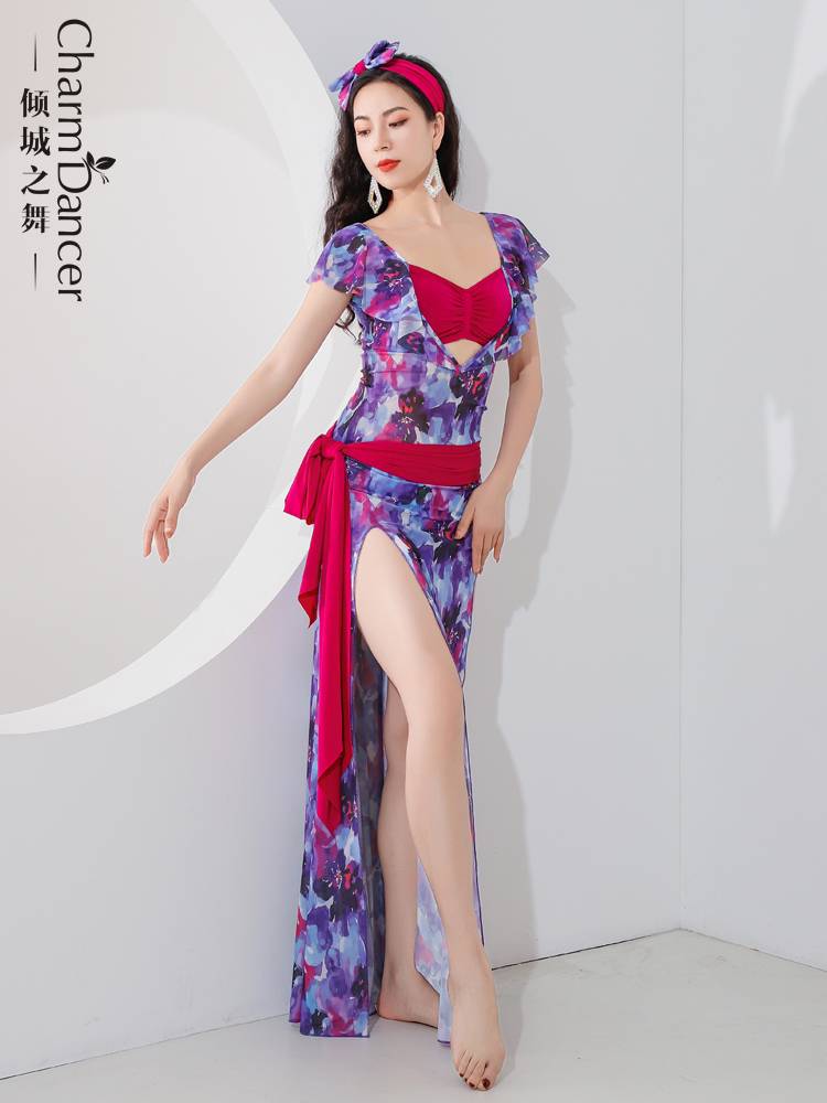 Tingcheng Dance Belly Dance Service 2024 New Printing Shaabi Baladi Playful and Lovely Robe Practice Services