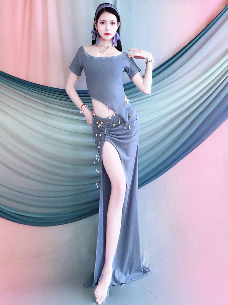 Re -Mei Meimei New 2024 Autumn and Winter Belly Dance Practice Female Beginner Skirt Set Oriental Dance Server