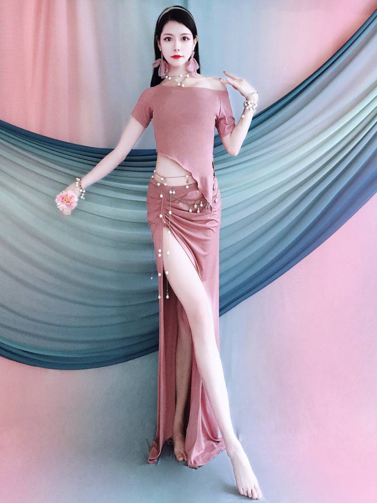 Re -Mei Meimei New 2024 Autumn and Winter Belly Dance Practice Female Beginner Skirt Set Oriental Dance Server