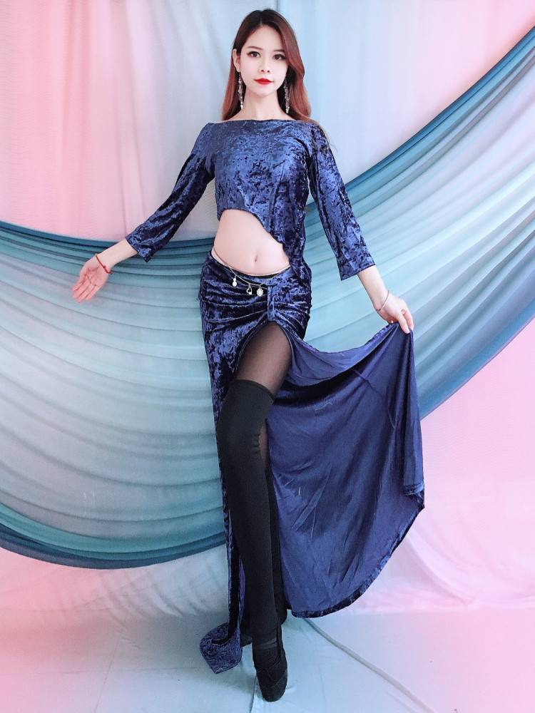 Re -Mei Meimei New 2024 Autumn and Winter Belly Dance Practice Female Beginner Skirt Set Oriental Dance Server