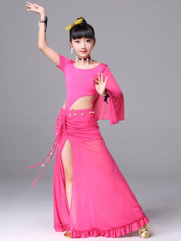 Baiya Qianhui Xia Children's Performance Server Belly Dance Clothing Skirt Set Practice Funny Dressing Girl Oriental Dance Performance Service