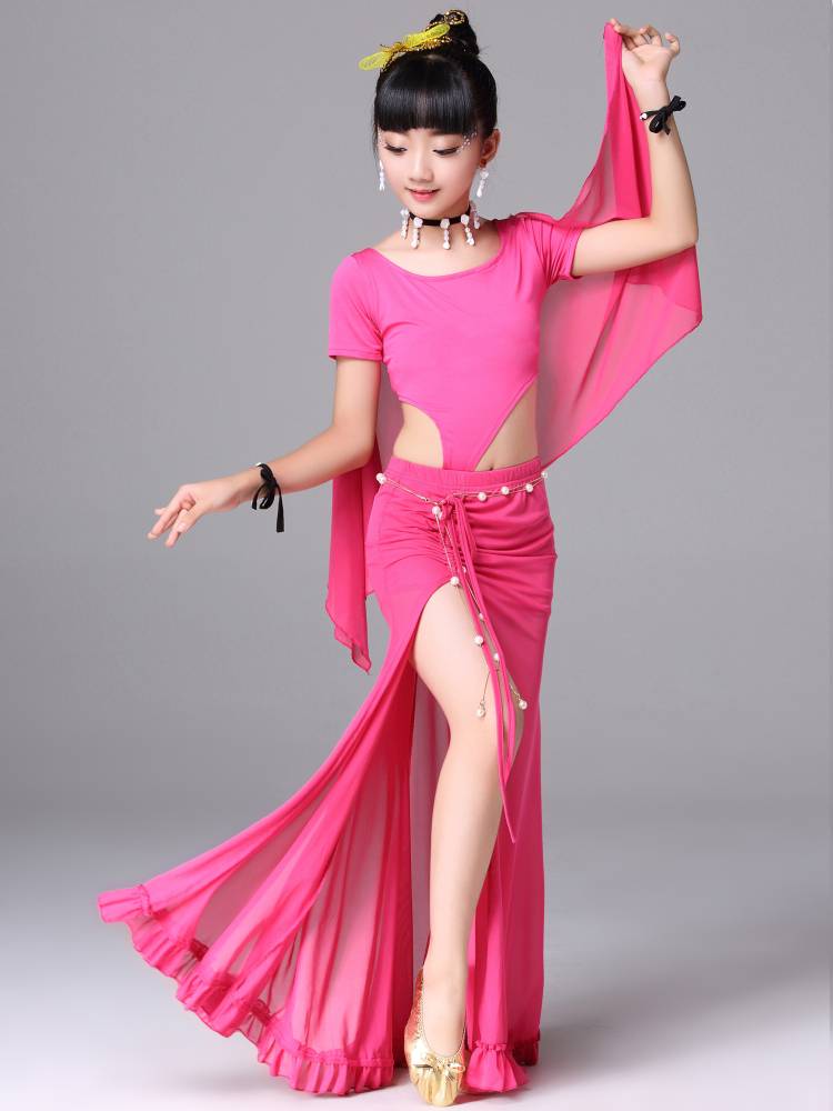Baiya Qianhui Xia Children's Performance Server Belly Dance Clothing Skirt Set Practice Funny Dressing Girl Oriental Dance Performance Service