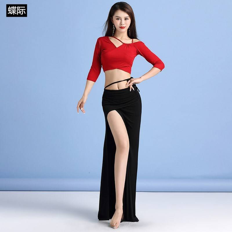 Spring and summer new belly dance clothing women's long skirt performance suit set Modal's thin practice dance service beginner