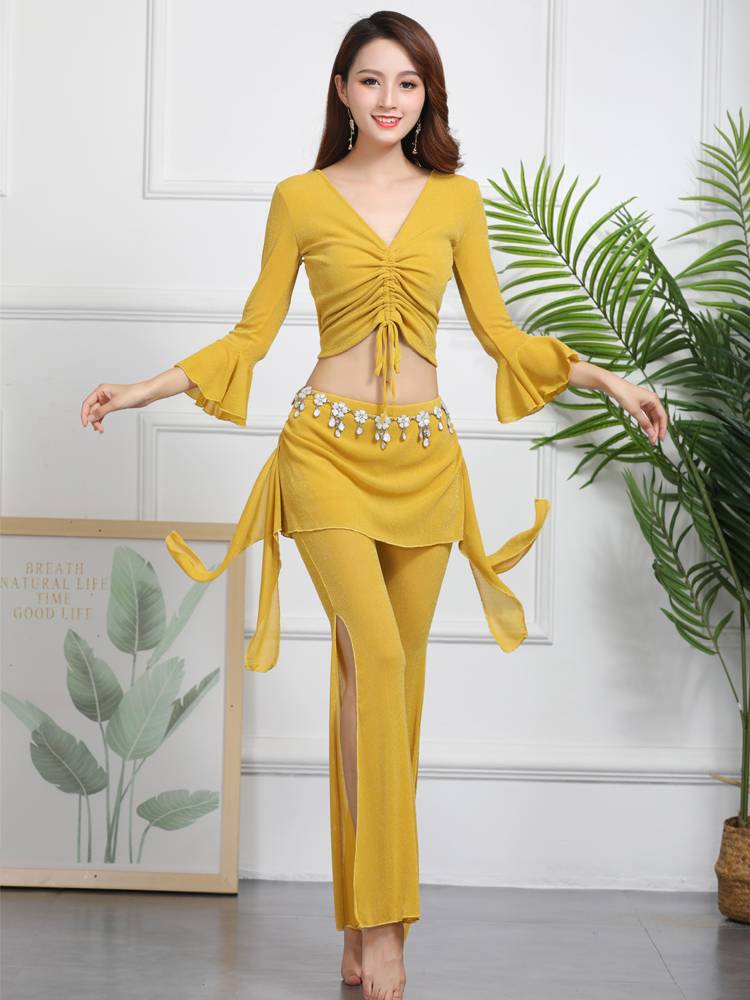 Belly Dance 2024 New Clothing Practice Set Junior Scholars Sexy Spring and Autumn Female Watch Performs Yoga Oriental Dance