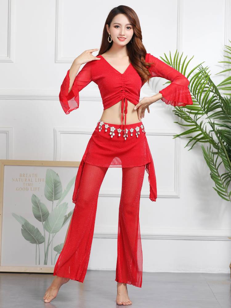 Belly Dance 2024 New Clothing Practice Set Junior Scholars Sexy Spring and Autumn Female Watch Performs Yoga Oriental Dance