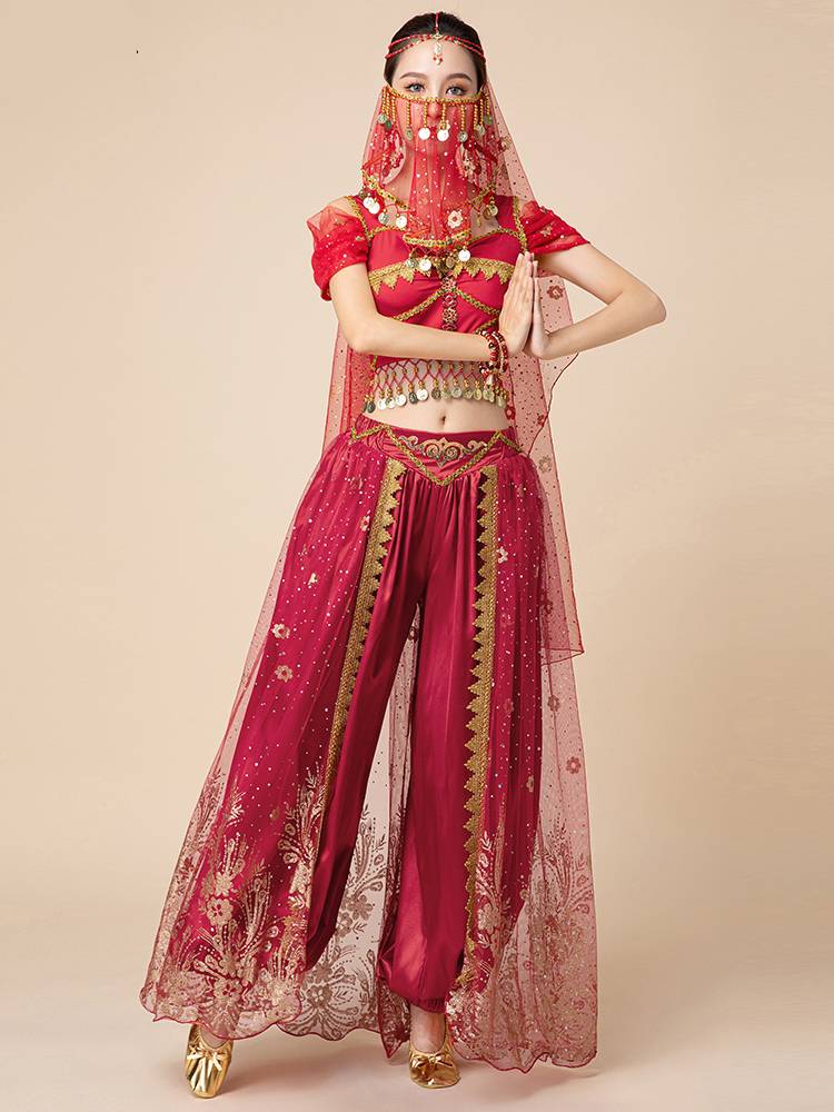 Belly Dance Performance Jasmine Princess Lantern Pants Set Exotics Indian Dance Clothing Bollywood Dance Service