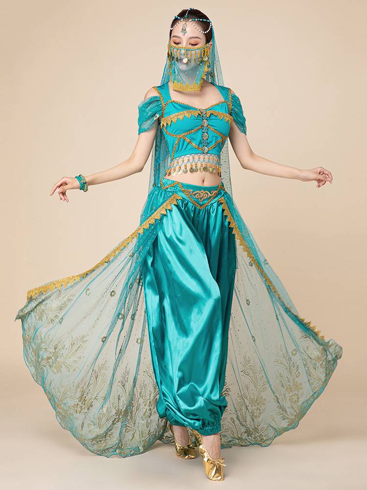 Belly Dance Performance Jasmine Princess Lantern Pants Set Exotics Indian Dance Clothing Bollywood Dance Service