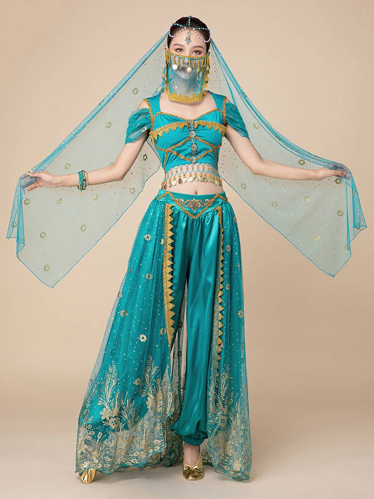 Belly Dance Performance Jasmine Princess Lantern Pants Set Exotics Indian Dance Clothing Bollywood Dance Service