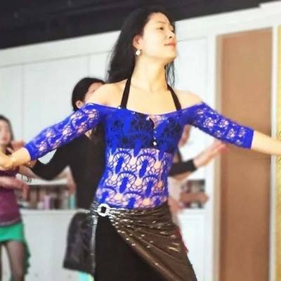 Belly dance exercise clothing belly dance, sexy hollow sleeve base jacket belly dance bottom shirt