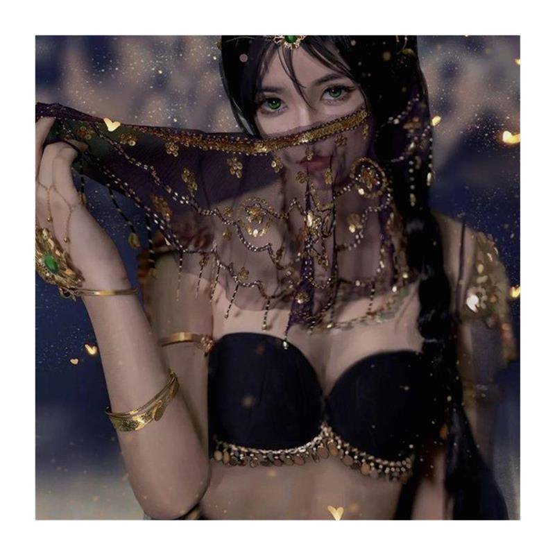 Belly dance veil exotic princess cos veil Western style dance covered face ancient style Hanfu fairy faces yarn